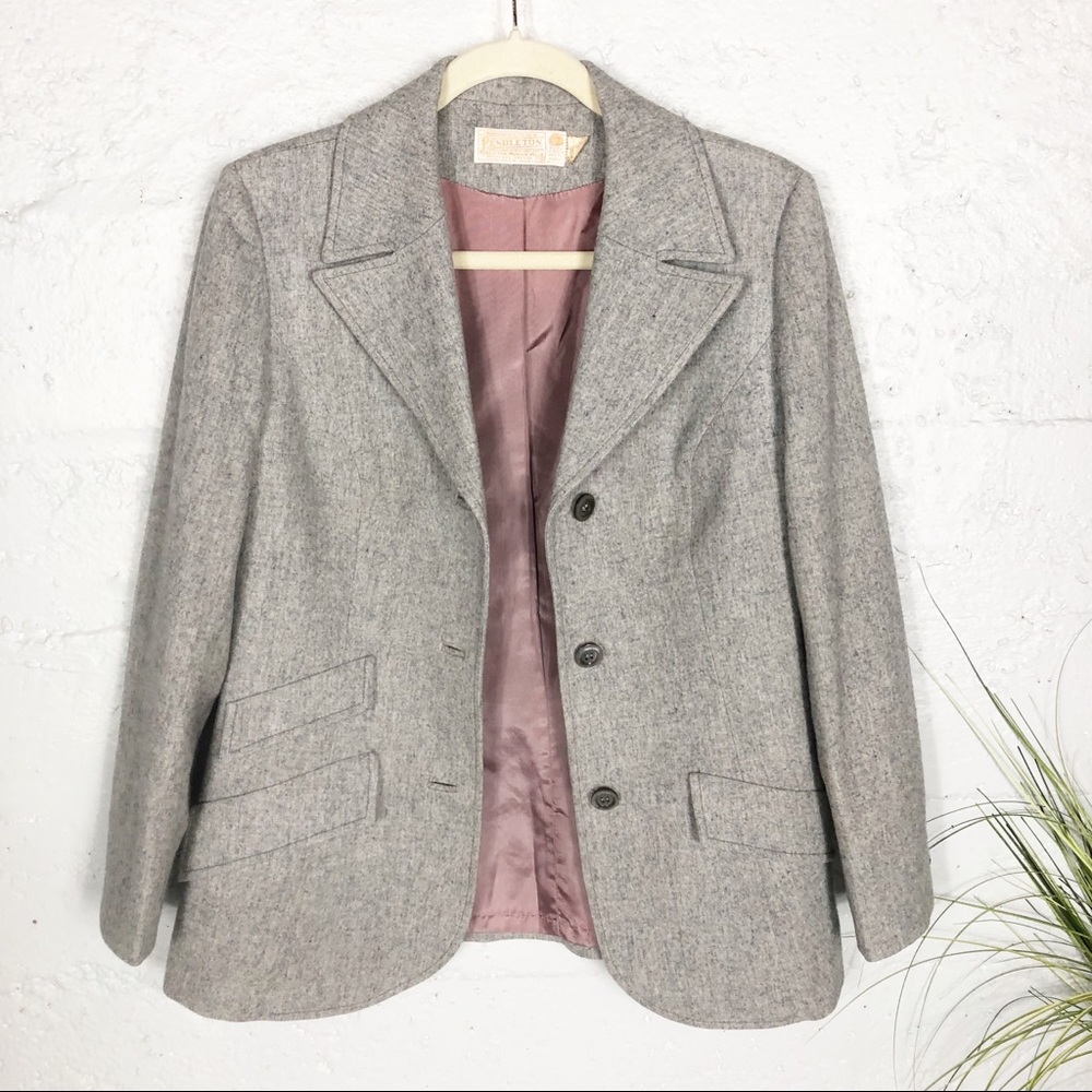Pendleton Virgin Wool Gray Blazer - image 1